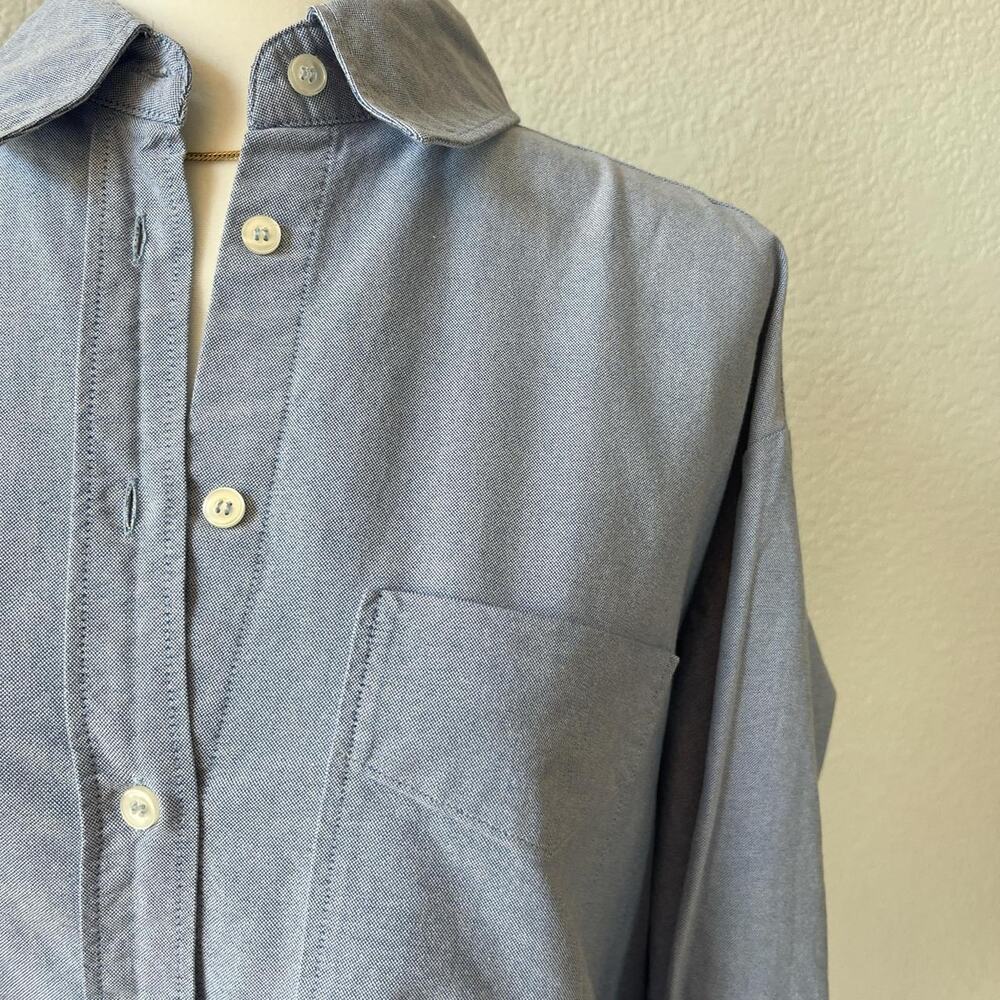 Zara Oversized Blue Cotton Shirt Dress - Picture 4 of 8
